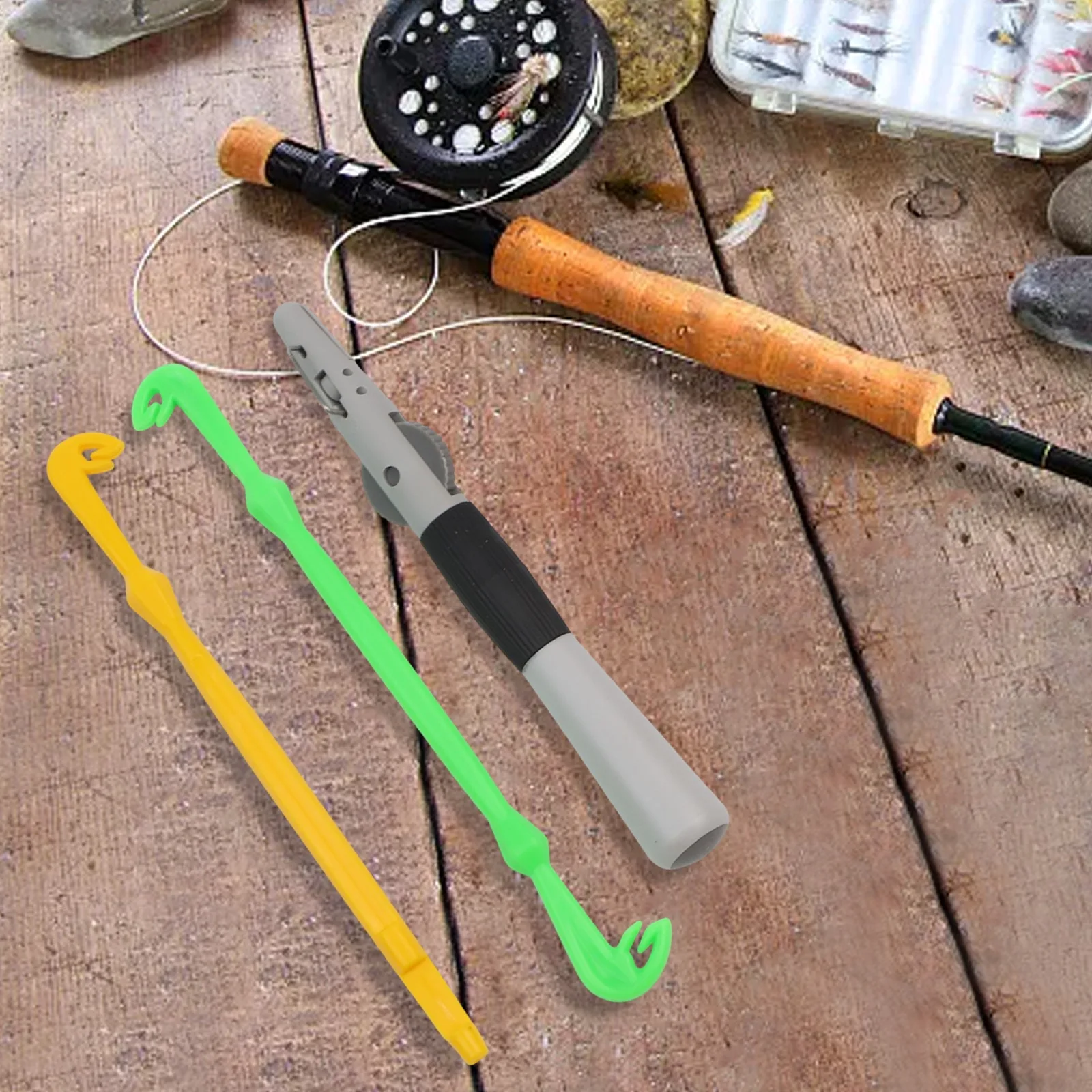 

Fishing Tying Knot Tool Fishing Line Knotter Knots Tying Tool Line Snip Hook Nipper Tie Knotter Double-headed Hook Knots