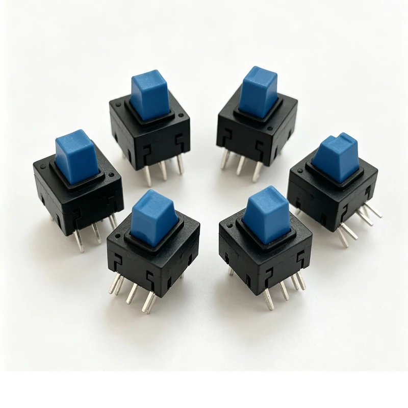 6PCS/LOTS Original Taiwan 8.5*8.5 Self-priming Tactile Switch Dual-row Direct Insert 6-pin Reset Button