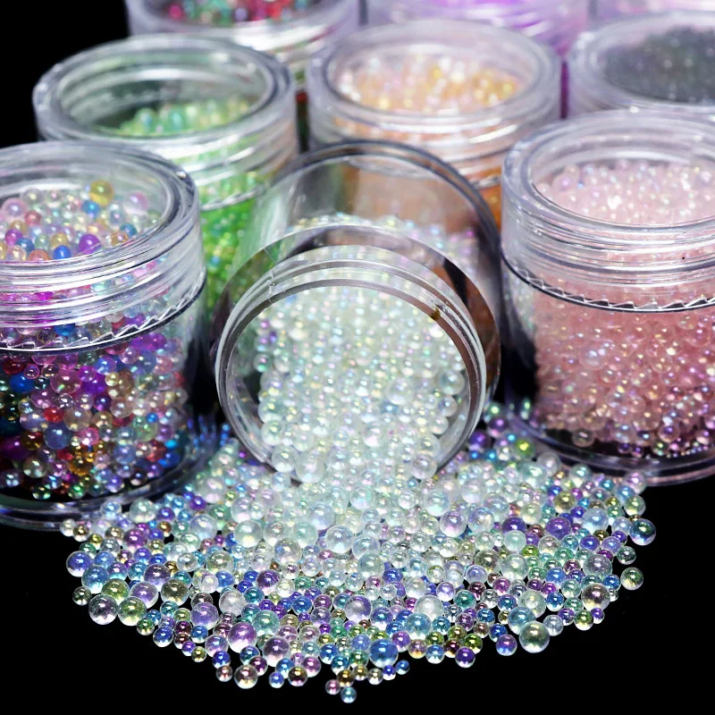 10ml Bulk Nail Figures Charms Mixed Glass Rhinestone Pearl Beads For DIY Face Art Tumblers Slime Pen Holders Makeup Brush Fill