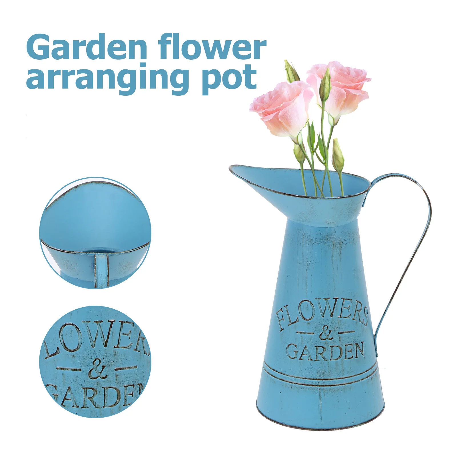 

Flower Arranging Pot Iron For Dried Flowers Home Office Decor Vintage Style Ceramic Craft Vase Decorative Household Vase