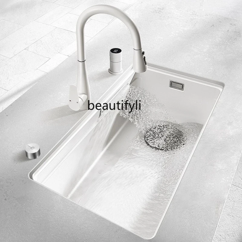 Drop-in Sink Sink Large Single Sink Kitchen 304 Stainless Steel Household Scullery Vegetable Washing Sink Side