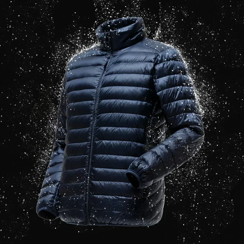 

Men's Lightweight Water-Resistant Packable Puffer Jacket 2023 New Arrivals Autumn Winter Male Fashion Stand Collar Down Coats