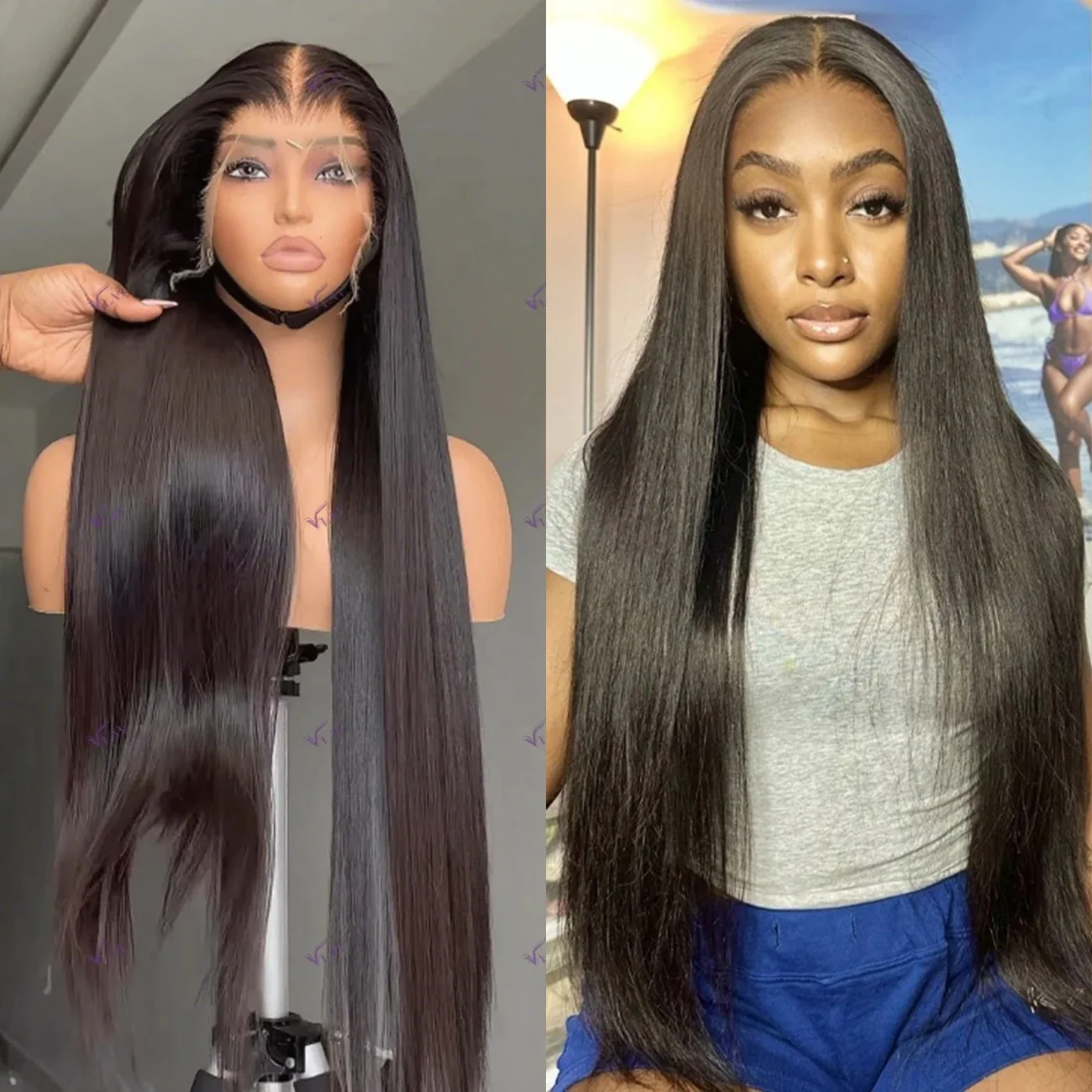 

30Inch 13x6 Hd Lace Front Wig Transparent 300% Density Straight Lace Frontal Wig Human Hair Pre Plucked Brazilian Wig For Women