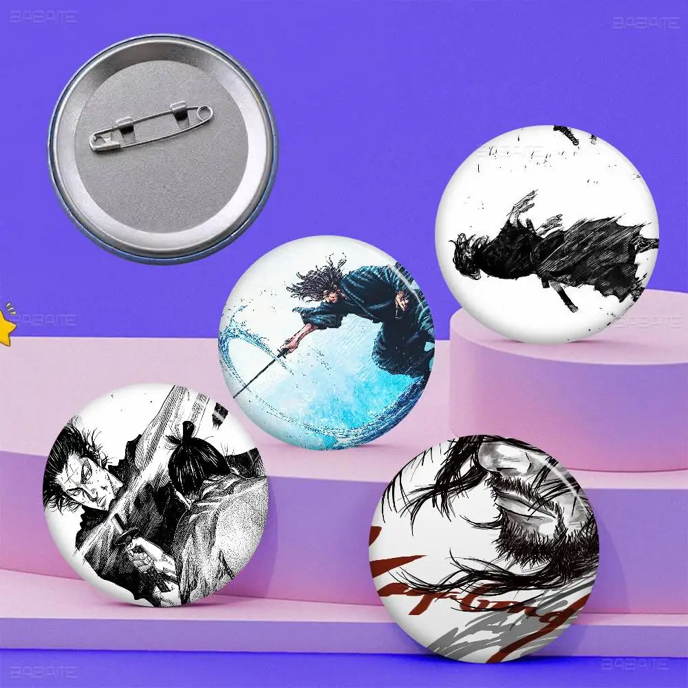 Vagabond Miyamoto Musashi Tinplate Soft Button Pin Brooch Metal Badge Custom Jewelry Accessories Hat Bag Lapel