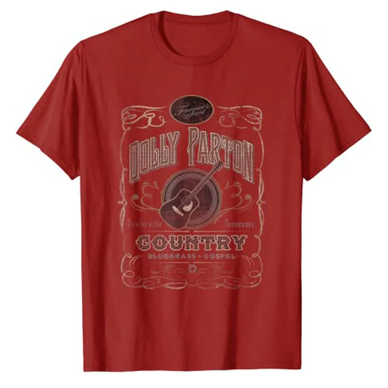 Dolly Parton Whiskey Label Drunk T Shirt Drinking Lover Graphic Tee Tops Vintage Style Country Music Tee Short Sleeve Blouses