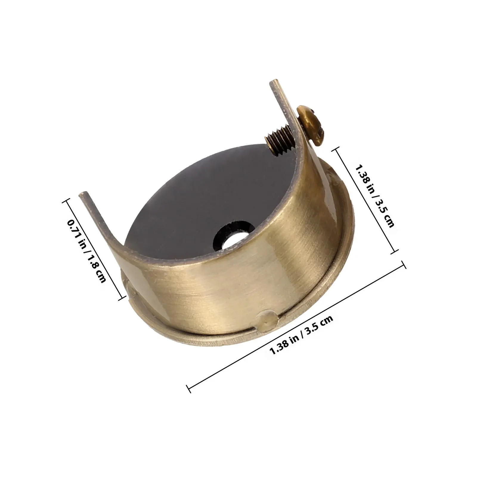 2Pcs Polished Alloy Curtain Rod Brackets U-Shaped Socket Design Easy Install Heavy Duty Closet Pole Holder for Bathroom Window
