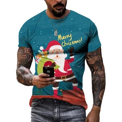 Fashion Unisex New Design Funny Cartoon Cute Christmas Costumes Interesting Holiday Atmosphere Casual Print Short Sleeve t-shirt