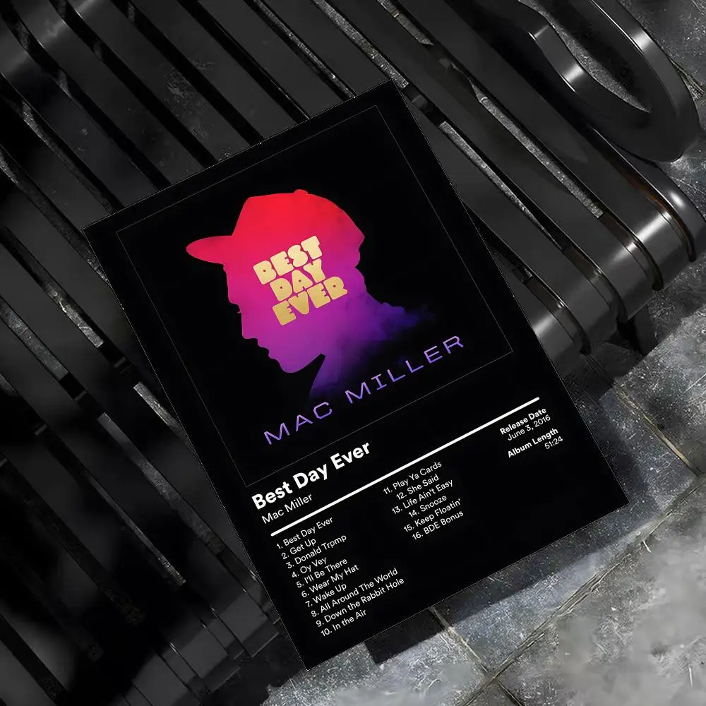 Mac M-Miller Rapper Sänger Poster, für Zuhause, Wohnzimmer, Schlafzimmer, Bar, Flur, klebrige Wandkunst, Druck, wasserfest, ästhetische Dekoration – Detail 14