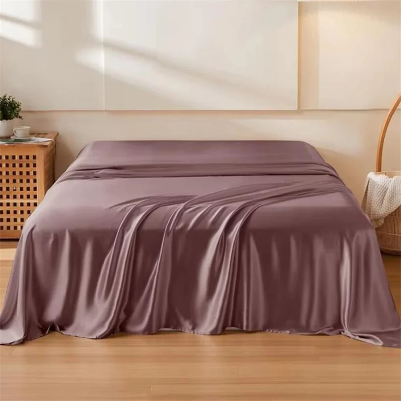 1pc Mulberry Silk Flat Bed Sheet Ultra Soft Comfortable Bedsheet Luxury Smooth Top Sheets Bed Linen 160/200/245/270cm Bed Cover
