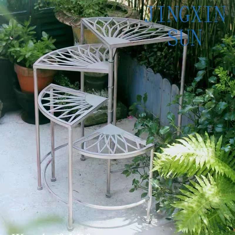 Flower Rack Outdoor Courtyard Wrought Iron Floor-to-ceiling Garden Balcony Decorative European Flower Pot Rack Multi-layer Corne