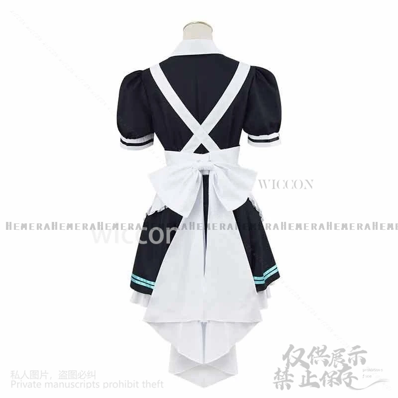 Anime Game Blue Archive Cosplay Kakudate Karin Costume Maid Dress Cute Lolita Outfits Black Wig Halloween Party For Women Girls