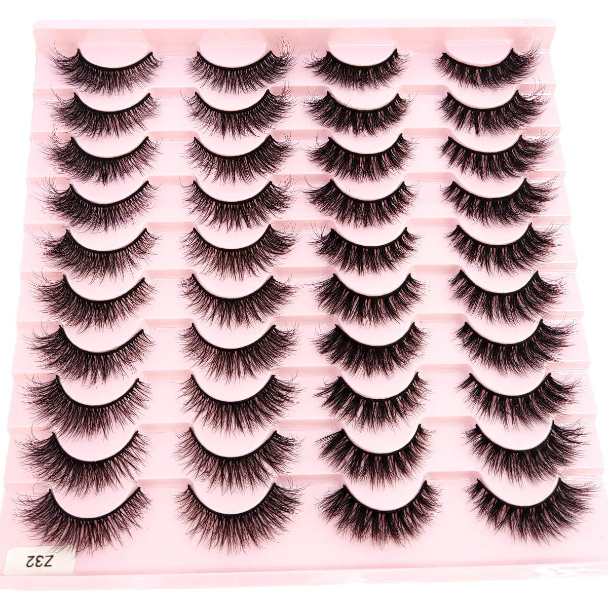20 ペアの超ふわふわでダイナミックなつけまつげ人工ミンクまつげキャットアイ効果ドラマチックまつげエクステンションメイクアップ