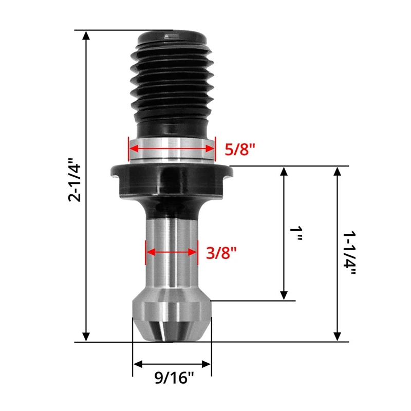 Imagem -06 - Graus Pull Stud Botão de Retenção para Haas Cat 40 Cnc Tool Holder Substituir 2025925 10 Pcs Cat40 45