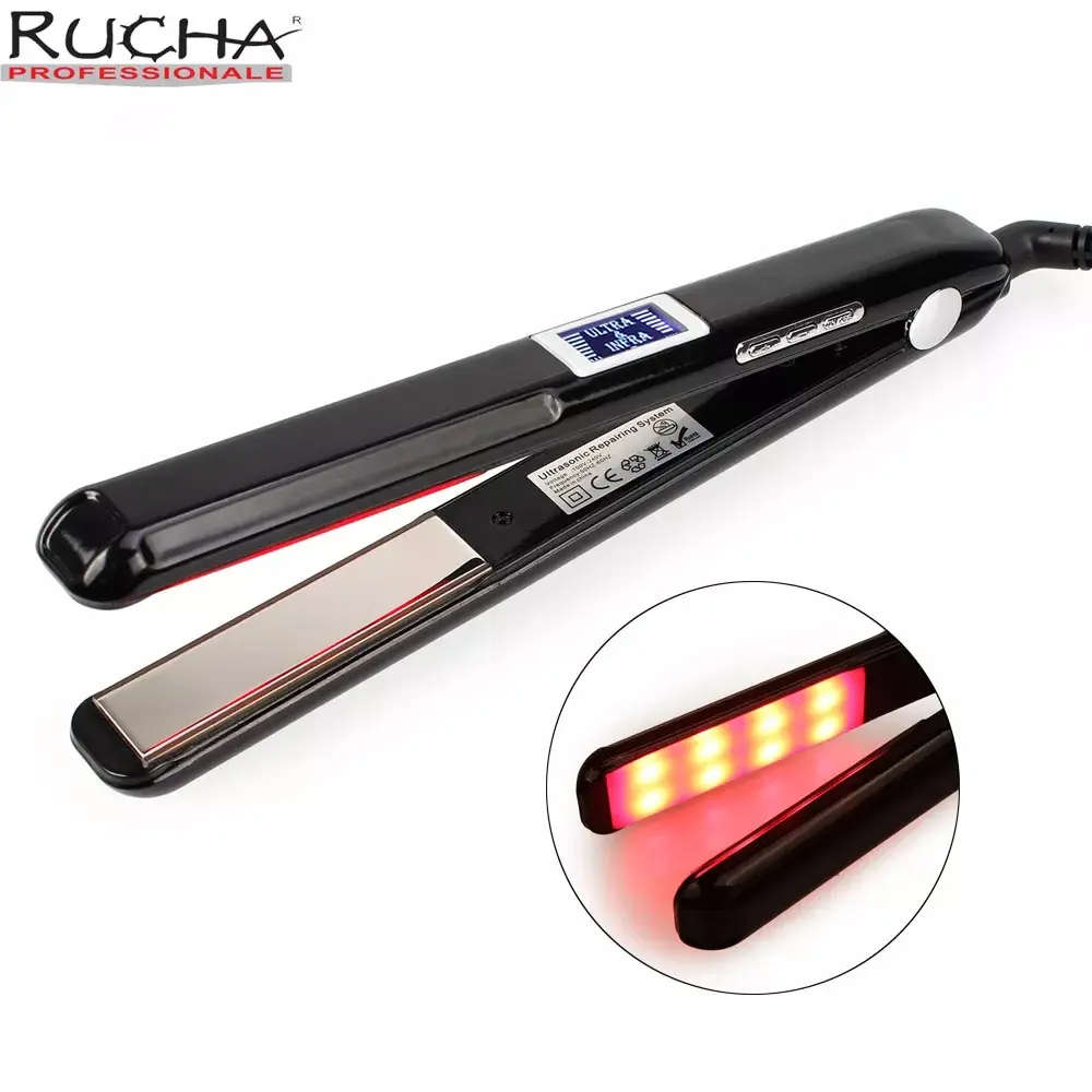 Hair Straightener Ultrasonic Infrared Cold Hair Care Iron Keratin Treatment for Frizzy Hair Recovers the Damaged Hair Flat Irons