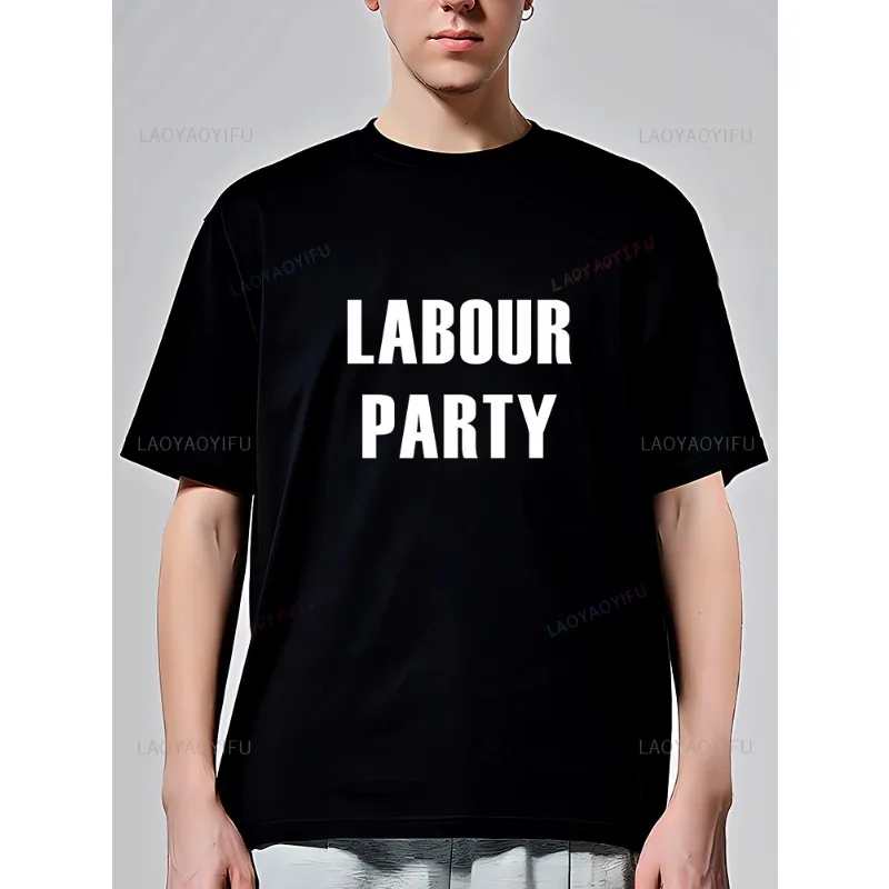 Labour Party Member Tshirt  Sticker T-Shirt Summer Top Man Clothes Man Black&white T-shirts for Men Unisex Tshirt Tee