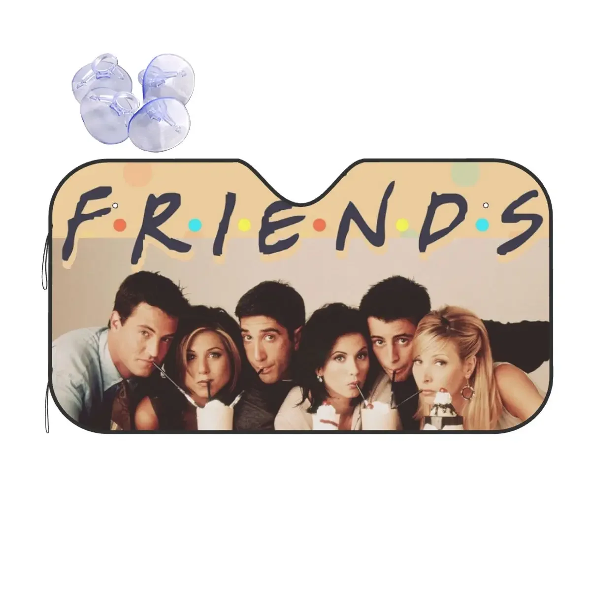 Friends TV Show Sunshade Windscreen Rachel Monica Joey Ross Chandler Fold-up Car Front Windshield Sunshade Visor UV Protector