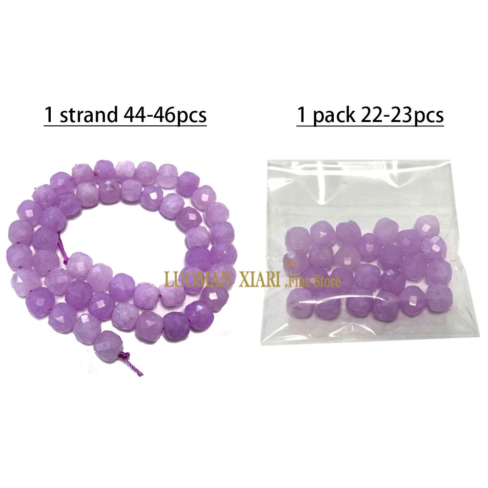 7-8MM Square Aquamarine Chalcedony Natural Stone Loose Cube Spacer Beads for Jewelry Making Diy Bracelet Charms Accessories