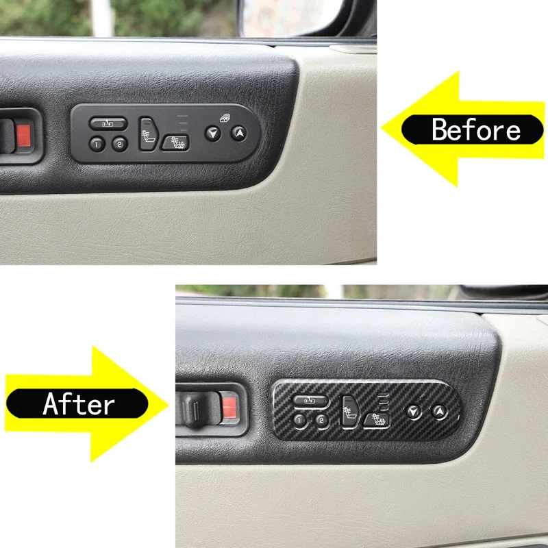 

2Pcs ABS carbon fiber For 2003-2007 Hummer H2 Car styling seat memory button switch decorative frame car interior accessories
