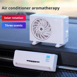 Car Air Freshener Mini Cute Air Conditioner Model Aromatherapy Solar Car Air Freshener Rotation Diffuser Deodorization Fragrance