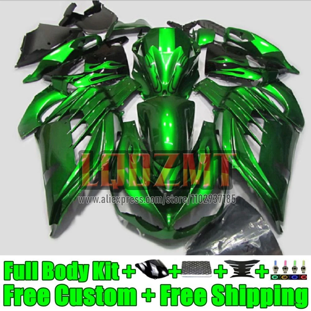 Frame For KAWASAKI glossy green NINJA ZZR-1400 ZZR1400 2012 2013 2014 2015 2016 2017 62No.47 ZX ZZR 1400 12 13 14 15 16 Fairing