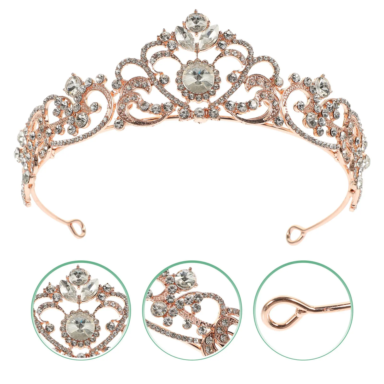 

Rhinestone Bridal Tiara Elegant Wedding Crown Bride Headpiece Girl Tiara Hair Accessories Sparkling Crown Girl Hair Accessories