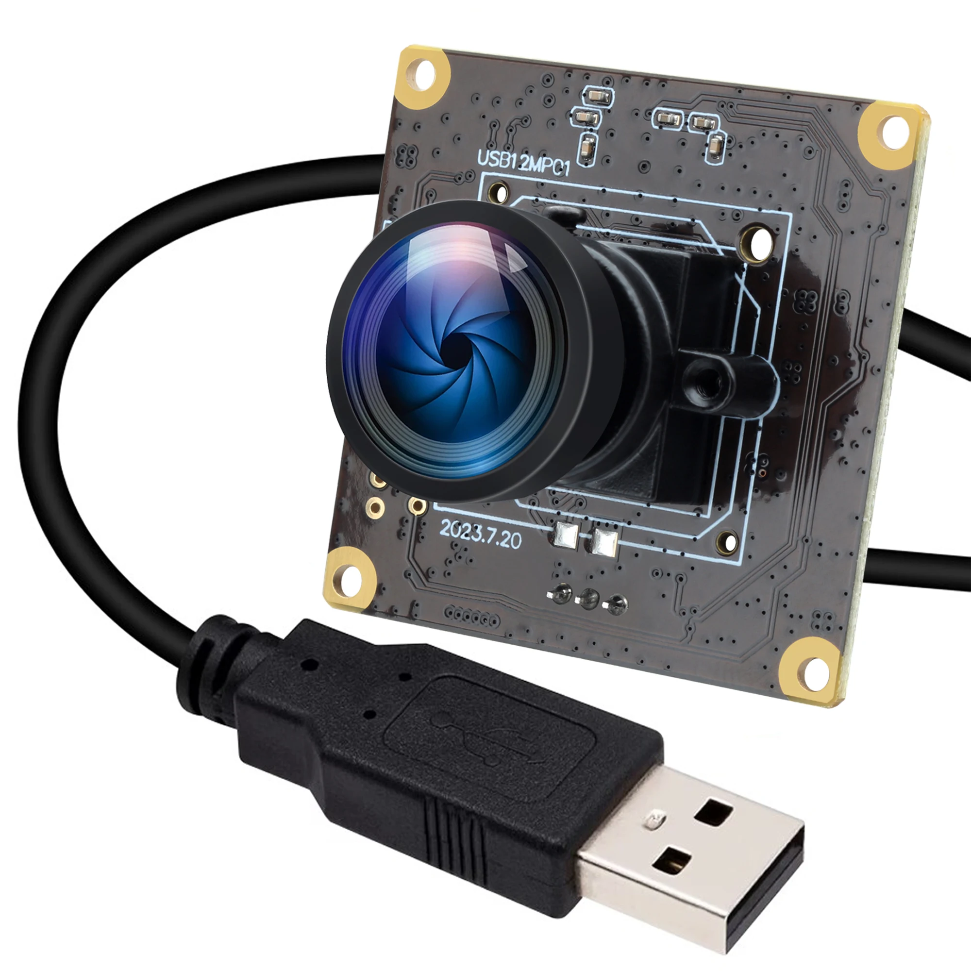 1080P 120FPS USB Camera 12MP Ultra HD 4K 30FPS High Speed Webcam Module with Wide Angle No Distortion Lens for Computer Vision