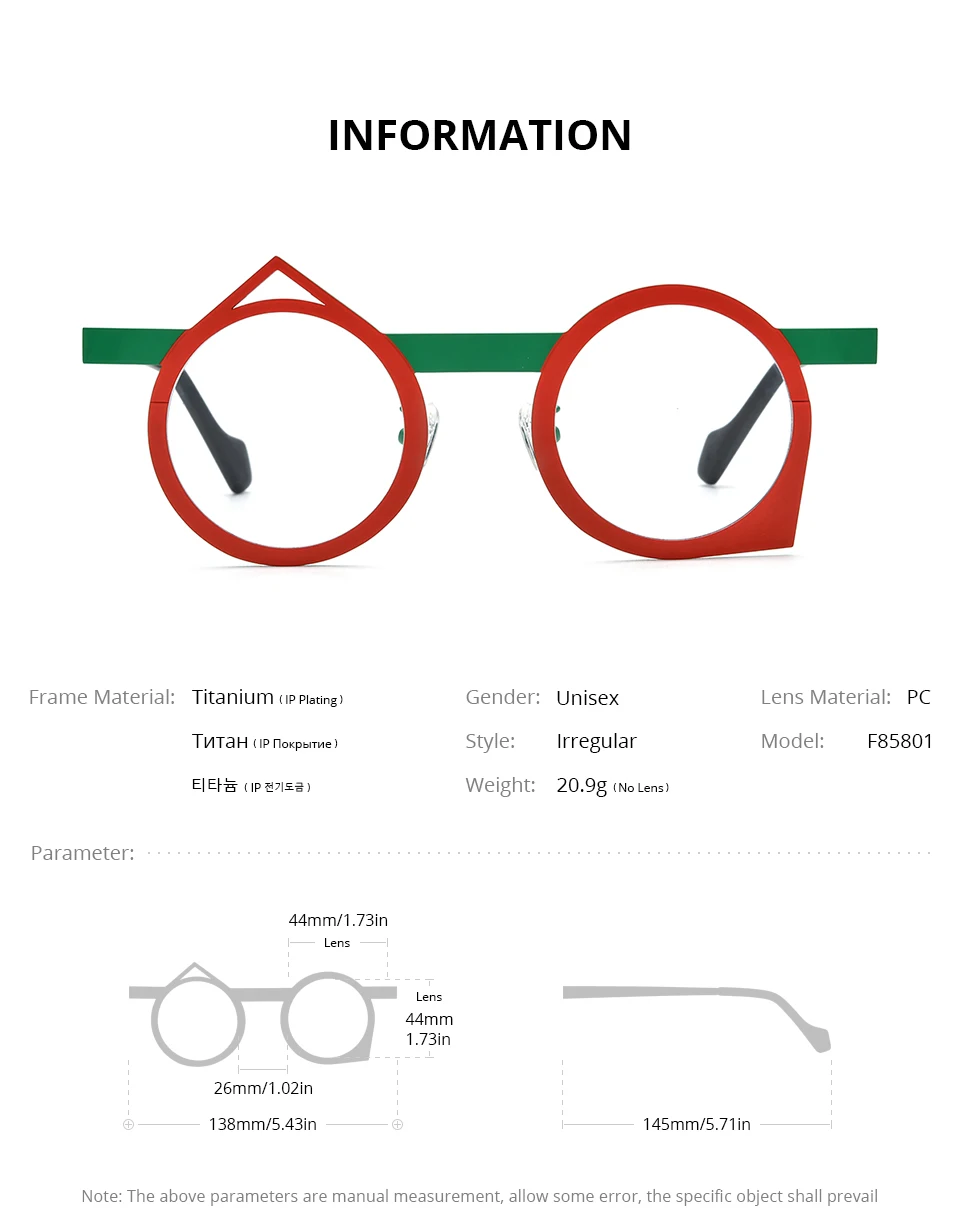 FONEX Reines Titan Brille Rahmen Frauen 2025, Neue Mode Marke Design Unregelmäßige Brillen Männer Ultraleicht Japanische Brillen 85801 – Detail 3