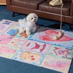 Pink Cute Girl Bedroom Carpet Cartoon Children's Room Decorative Carpets Plaid Living Room Sofa Rug Plush Soft Cloakroom Rugs IG