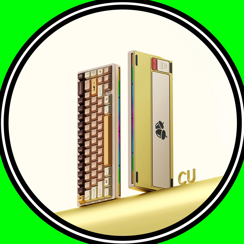 

Weikav Nut65-CU Mechanical Keyboard Tri Mode Wireless Keyboard Aluminum Gaming Keyboard Kit Brass Counterweight PC Accessories