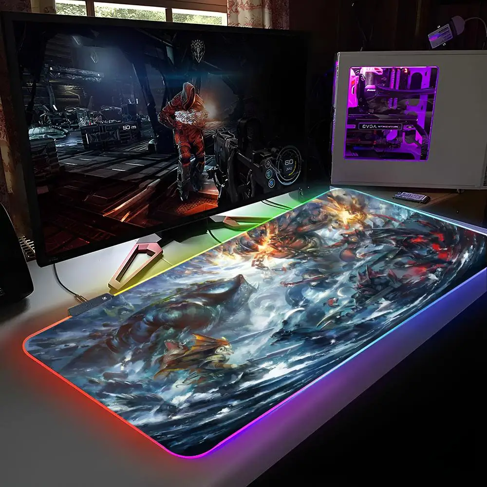 لعبة D-Dota2 ماوس الوسادة RGB الخلفية ماوس الوسادة ماوس الكمبيوتر المحمول الوسادة ألعاب الكمبيوتر مكتب الألعاب الملحقات #5