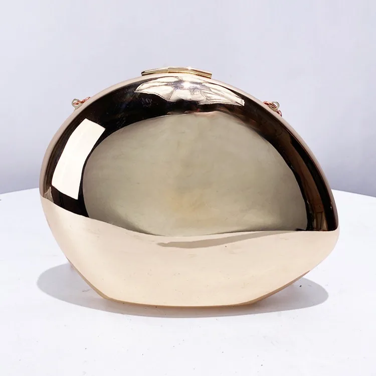 Oval Dinner Bag 2024 New European and American Fashion Trend High-end Texture Chain Glossy Portable Shoulder Messenger Bag