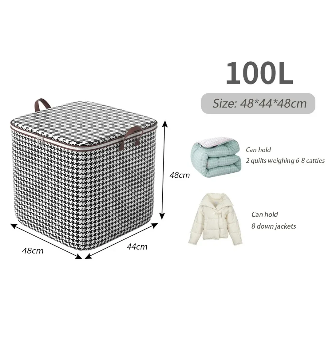 1pc Organizer Clothes Storage Bags Large Capacity Quilt Moving Box Tote Bag Dustproof Clothing Wardrobe Home