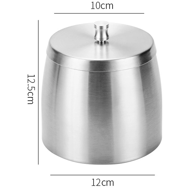 Cenicero grande de acero inoxidable para exteriores, bandeja para cenizas sin humo, a prueba de viento, con tapa, para Patio exterior