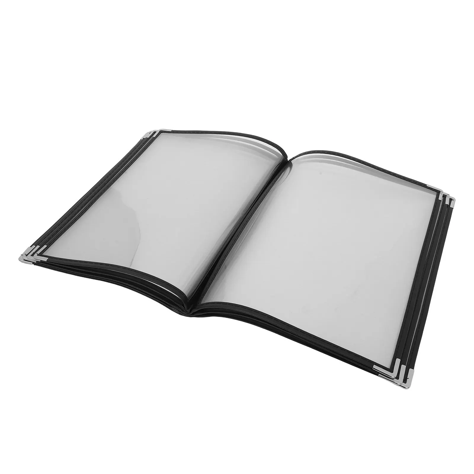 

A4 Clear PVC Menu Binder Restaurant Menu Book 8 Pages 16 Views Replacement Folder for Cafes Bars PVC Binding Presentation Covers