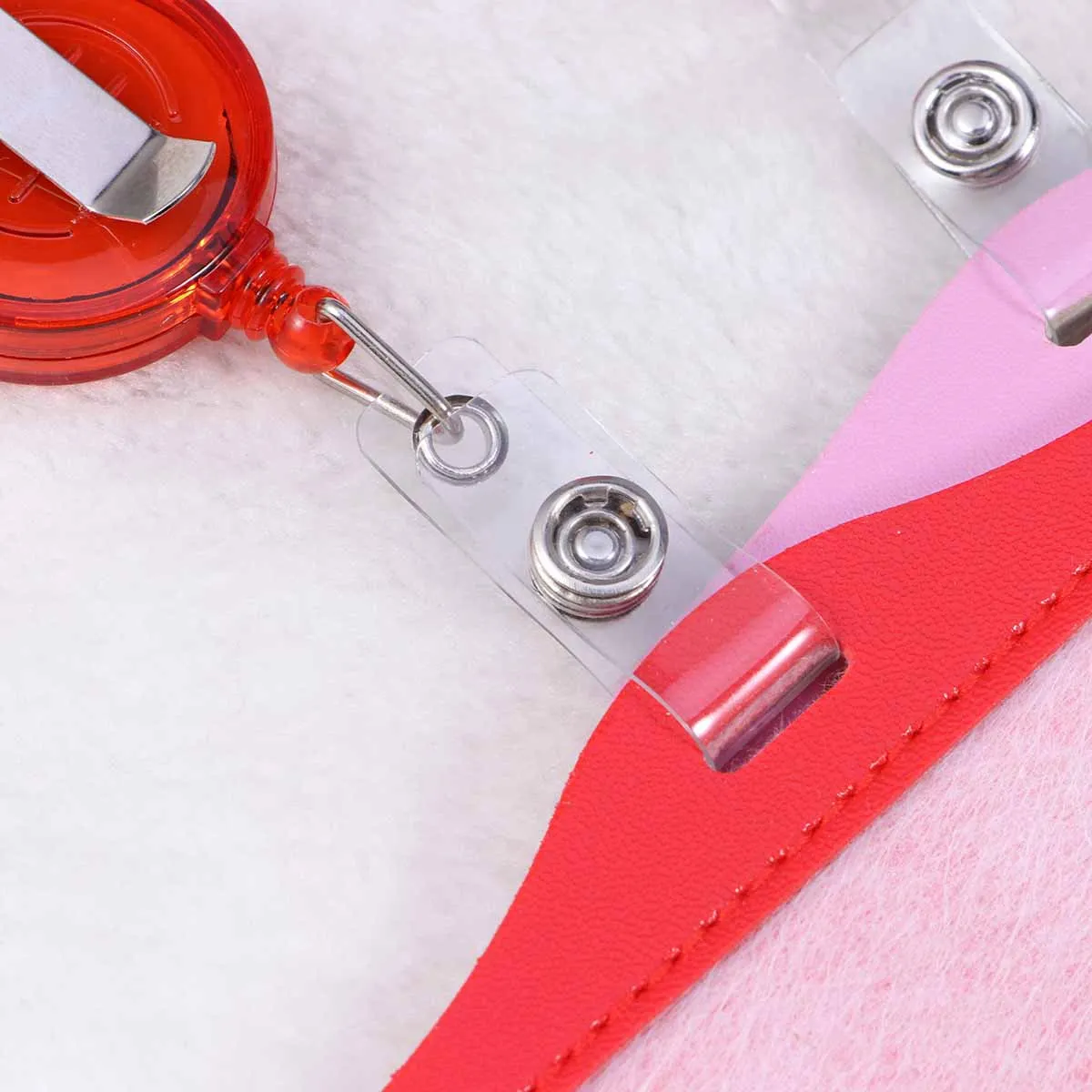

8pcs Transverse Style PU ID Badge Holder Pass Pouch Case with Retractable Pull Clip for School Office Company