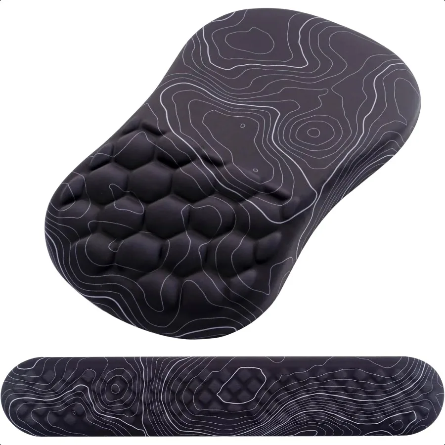 

Mouse Pad Wrist port 2 in1 Keyboard Wrist Rest+ Ergonomic Mouse Pad NonSlip Wrist Rest for Computer Keyboard Made Easy Typing R