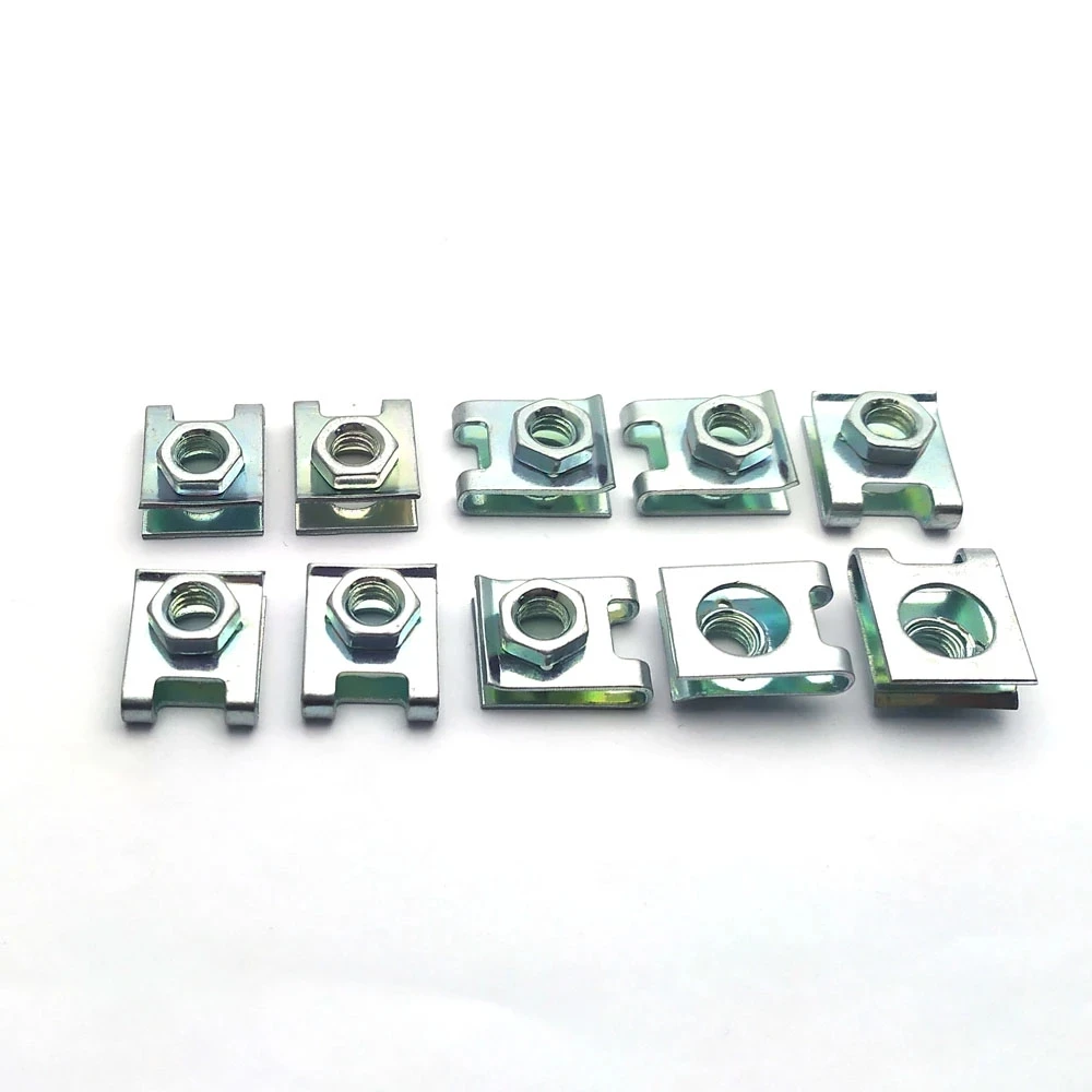 10 Set Plastic Cover Silver Stainless Steel Screw Bolt and U Type Clips with Nut M6 6mm M6X16 for Motorcycle Scooter ATV Moped