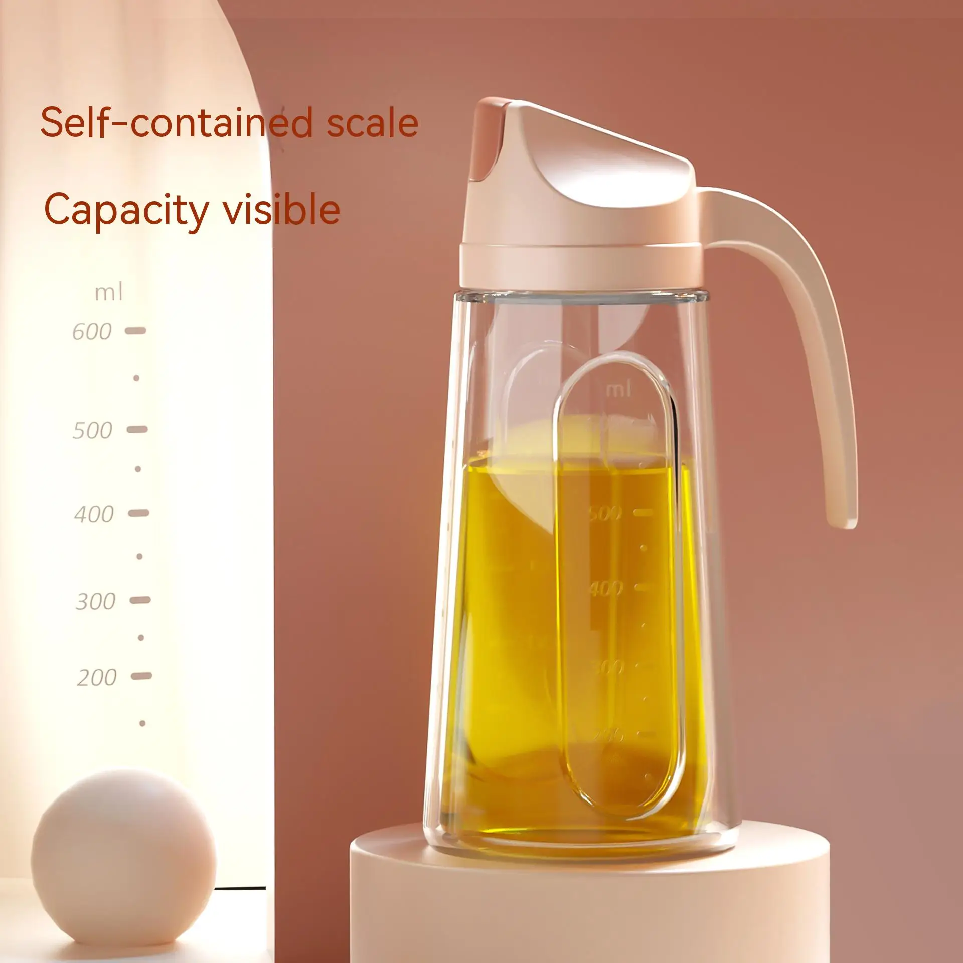 

Large Capacity Glass Oil Pot, Dust-Proof and Leak-Proof, Automatic Lid Opening, Liquid Seasoning Bottle, Oil Pot