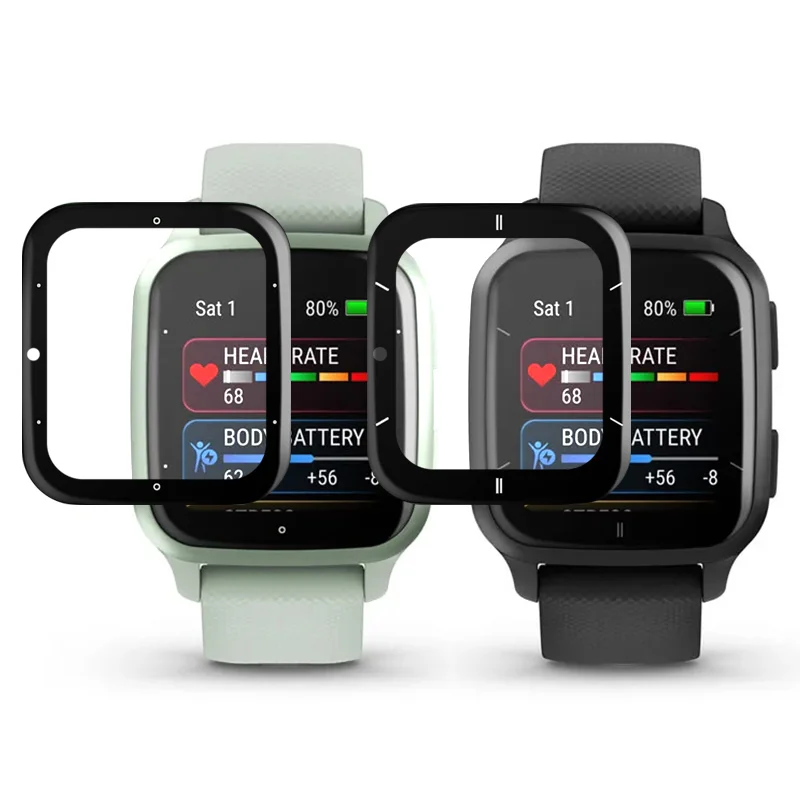 Garmin Venu SQ 2 음악 스마트 워치 보호 커버 가드 용 HD 클리어 필름, 3D 풀 커버리지 스크린 프로텍터, 스크래치 방지 필름