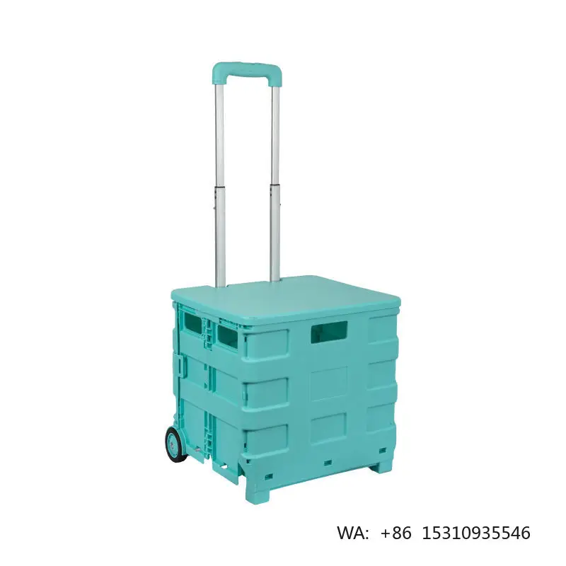 High-quality Portable Plastic Luggage Camping Cart Foldable Utility Shopping Trolleys