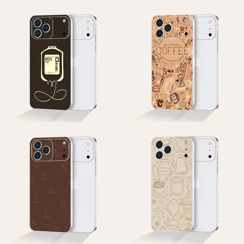 

Coffee Latte Ice Brown For iPhone 17,16,15,14,13,12,11 Pro,Max,Plus,X,XS,XR,SE4,E Mini Transparent Print Phone Case