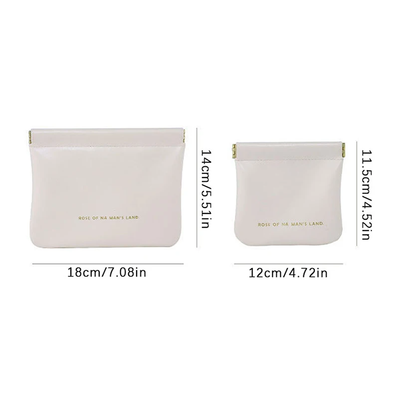 Letters Ins Style Portable PU Leather Mini Cosmetic Bag Small Lipstick Bag Air Cushion Storage Bag Bluetooth Headset Bag