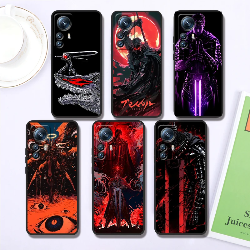 

B-Berserks Cool Anime Cartoon For Xiaomi Mi 13T 13 12T 12 11T 11i 11 A3 10T 10 9 Pro Lite Ultra 5G Black TPU Phone Case