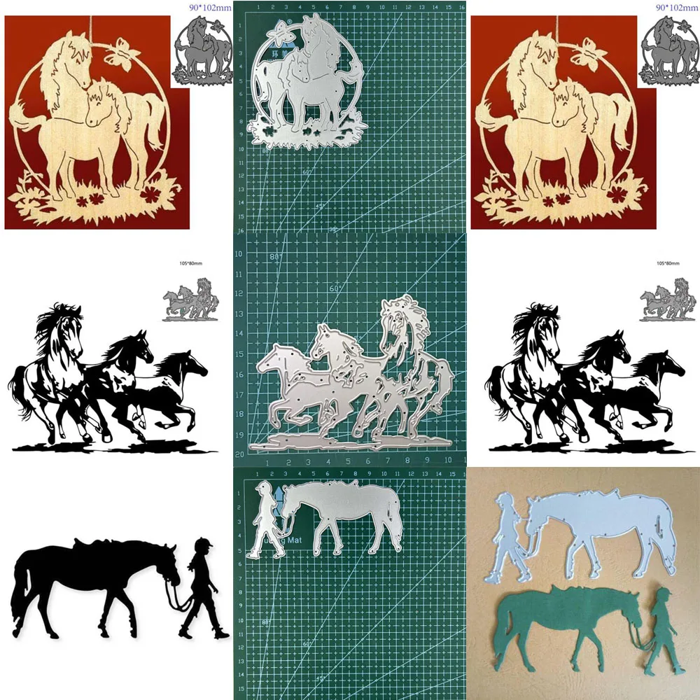 Horse Metal Cutting Dies Animals Die Cuts for DIY Scrapbooking Cards Making Album Decoration Stencils