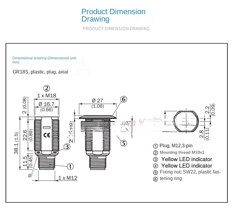 Original genuine GRL18S-N2436 photoelectric sensor switch specular reflection type 1077674