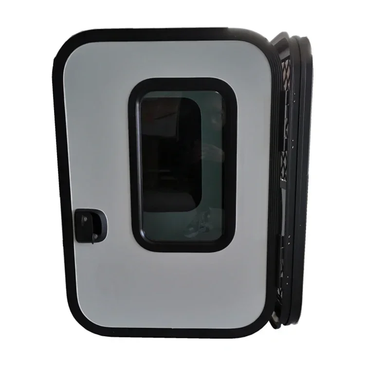 RV Camper Van Caravan Tempered Glass Fixed Window Teardrop Entry Door with Mesh 650-900mm
