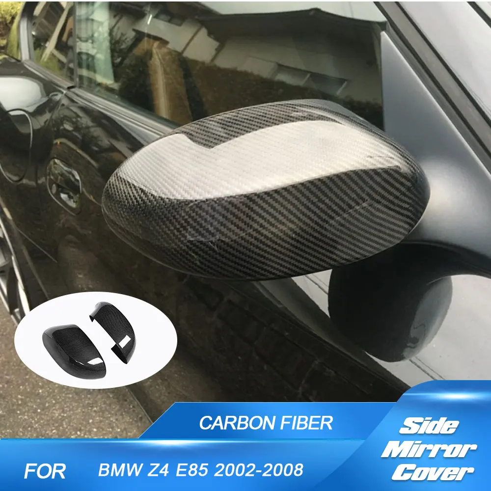 

Накладки на боковые зеркала заднего вида из настоящего углеродного волокна для BMW Z4 E85 2002-2008, дополнительные колпачки для автомобильных зеркал заднего вида