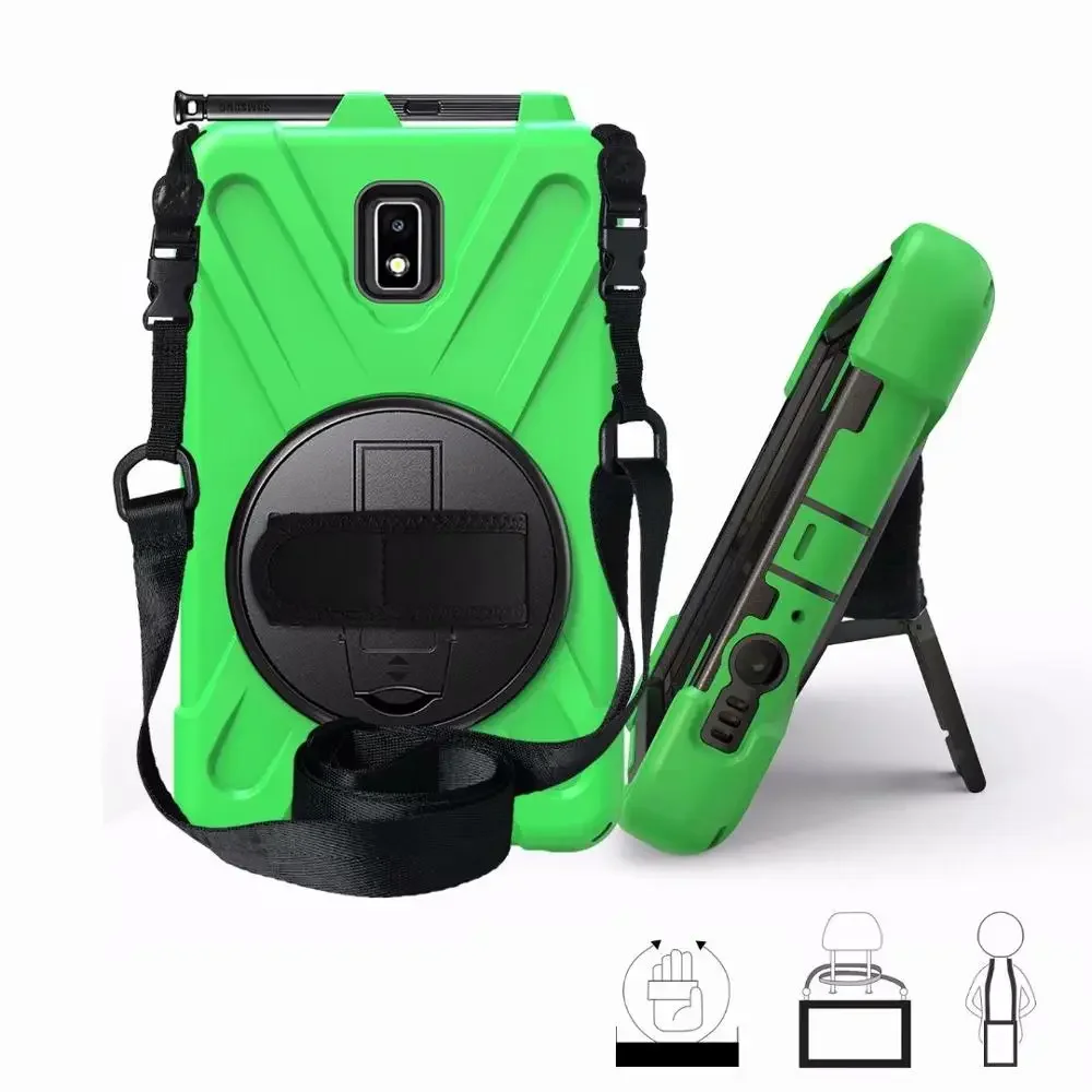 Shockproof Cover For Samsung Galaxy Tab Active 2 8.0 T390 T395 SM-T395 SM-T390 Case Kids Safe Silicone PC Cover With Hand Strap