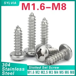 100~500pcs M1.2 M1.4 M1.5 M1.6 M1.7 M2 M2.2 M2.3 M2.6 Small 304 stainless steel Cross Phillips Pan Round Head Self tapping Screw
