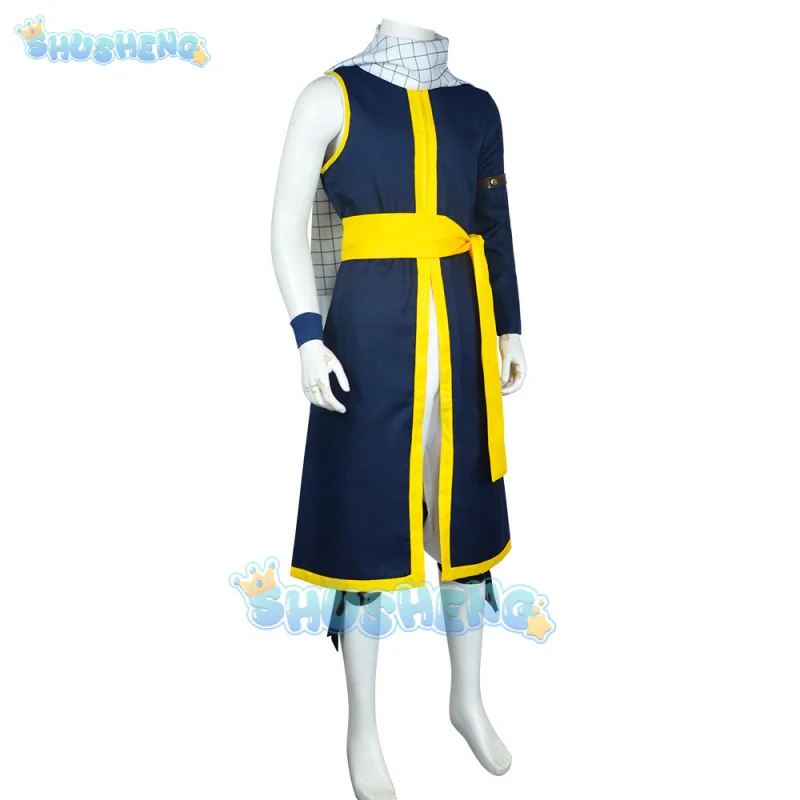 Natsu Dragneel Cosplay Costume Wig Anime Fairy Tail 100 Years Quest Salamander Uniform Stickers Scarf Halloween Party Women Men